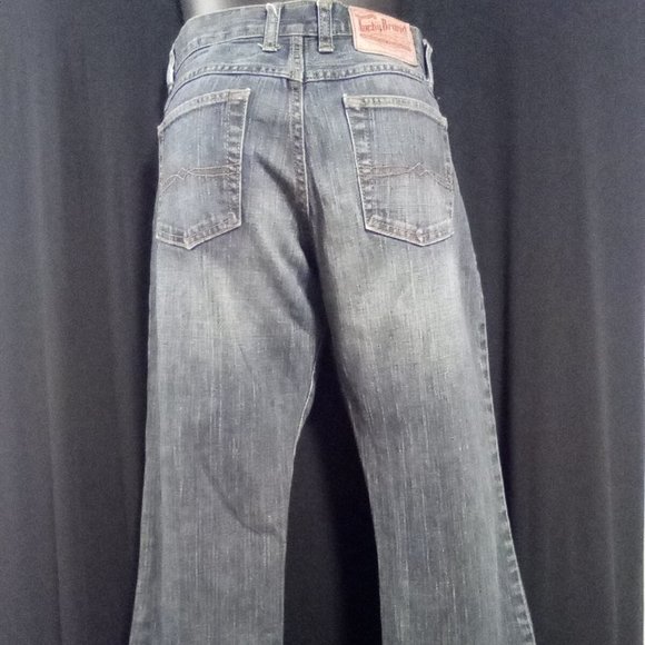 Lucky Brand Dungaree Distressed Blue Jeans Boys s 28 - Picture 9 of 13